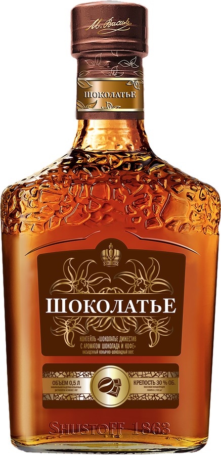 Коктейль ШОКОЛАТЬЕ Дижестив с ароматом шоколада и кофе 30% ст/б 0.5л