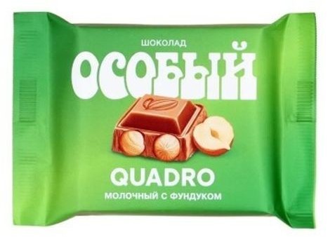 Шоколад КВАДРО Особый молочный с фундуком 80г