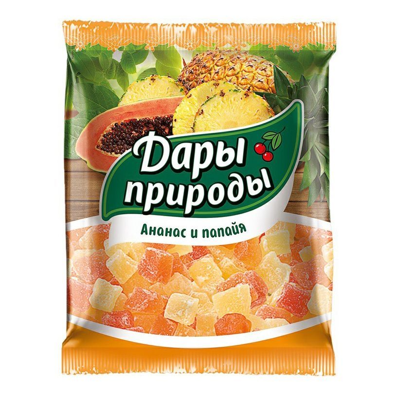 Цукаты ДАРЫ ПРИРОДЫ ананас папайя 150г