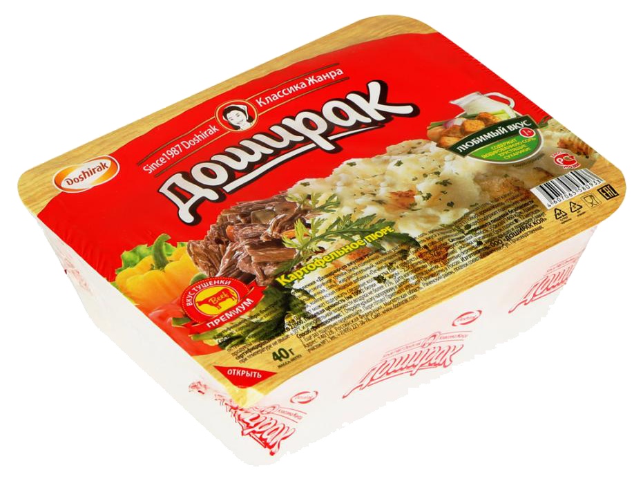 Картофельное пюре б/п ДОШИРАК со вкусом тушеной говядины пэт 40г