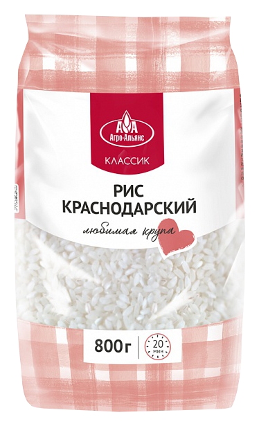 Рис АГРО-АЛЬЯНС Краснодарский круглозерный м/у 800г