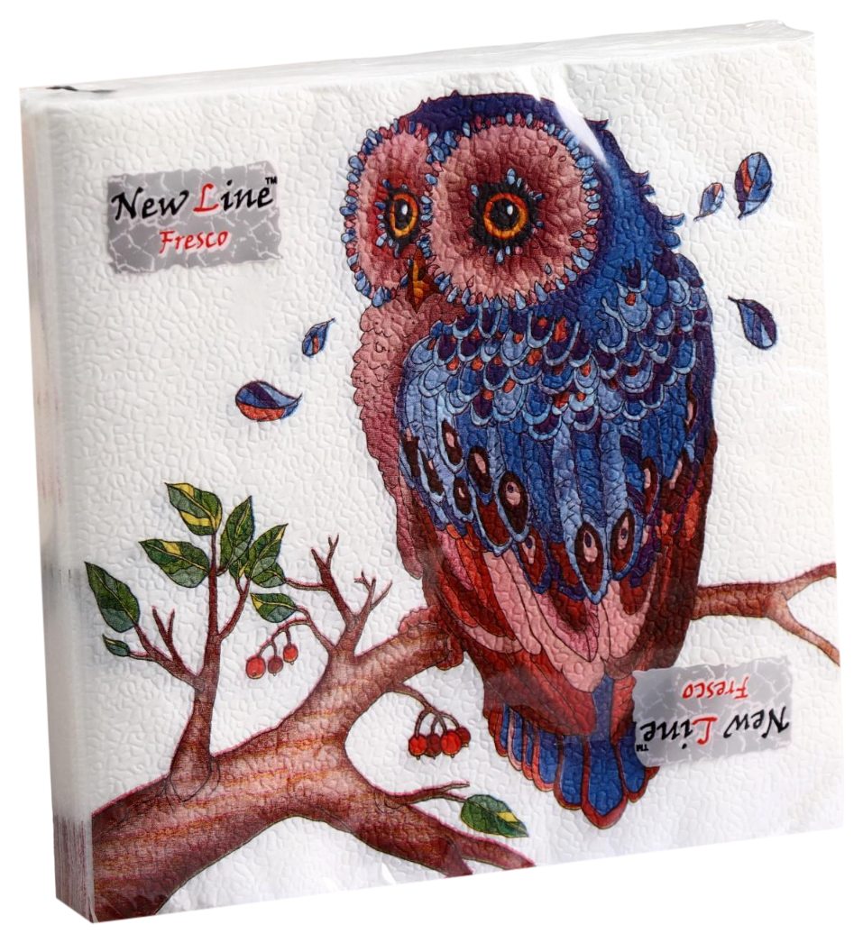 Салфетки НЬЮ ЛАЙН Сова 33*33см 2сл 20шт