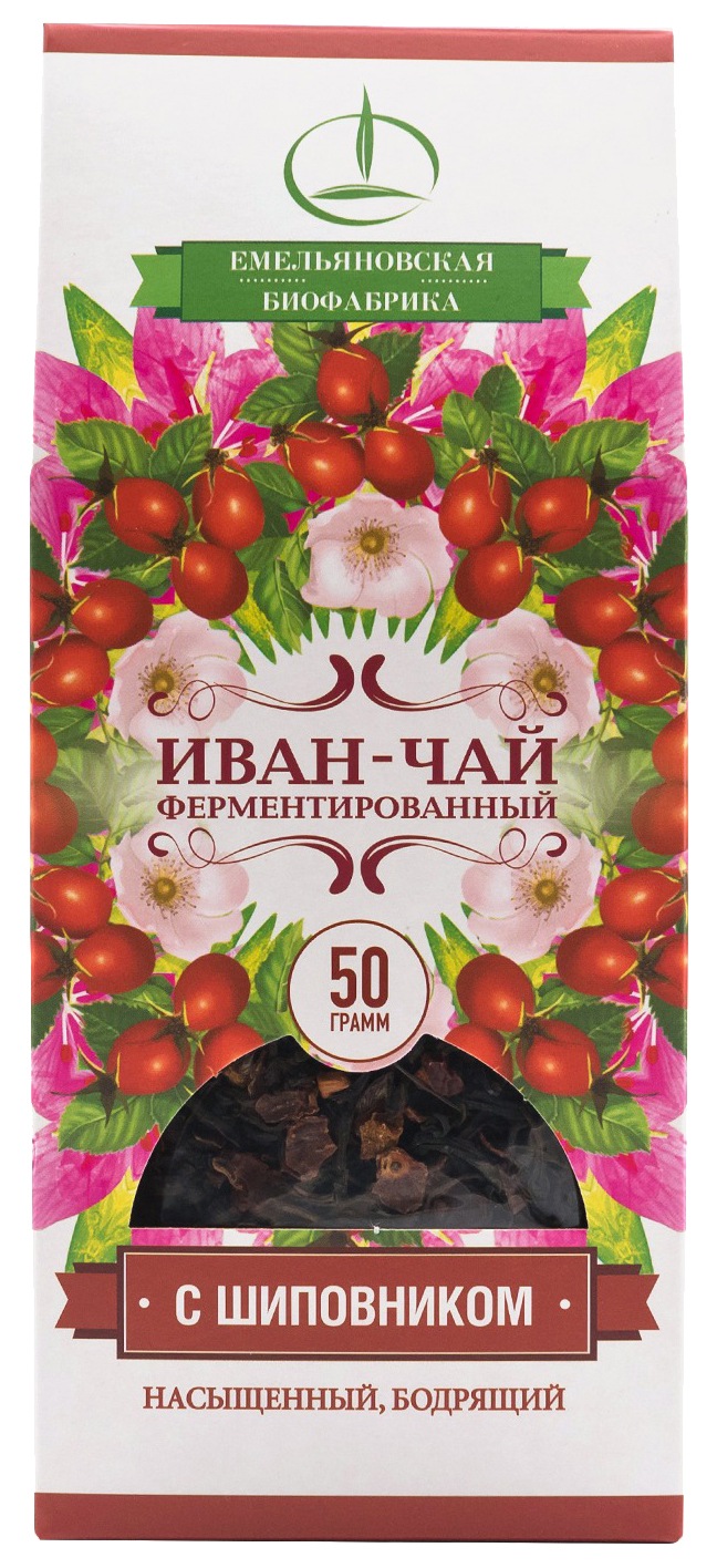 Чайный напиток ЕМЕЛЬЯНОВСКАЯ БИОФАБРИКА Иван-чай шиповник 50г