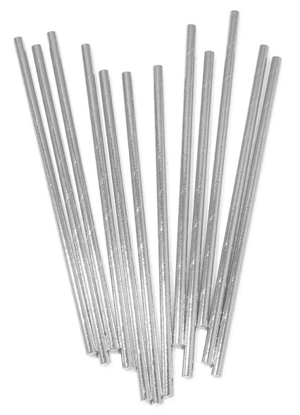 Трубочка бумажная СФЕРА серебро 12шт