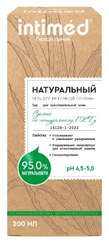 Гель для интимной гигиены ИНТИМЕД Белая линия для чувствительной кожи 200мл