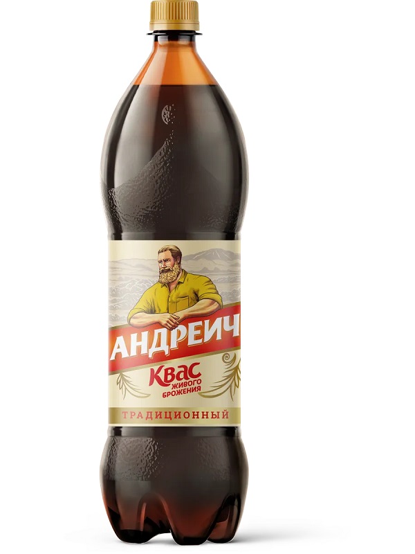 Квас АНДРЕИЧ Традиционный фильтрованный пастер 1.5л
