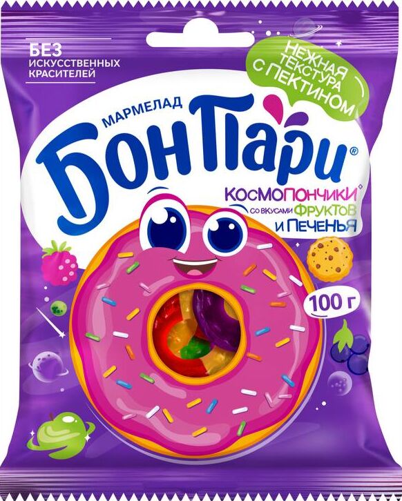Жевательный мармелад БОН ПАРИ Космопончики 100г