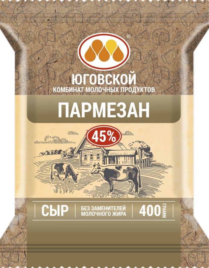 Сыр ЮГОВСКОЙ Пармезан бзмж 40% 400г