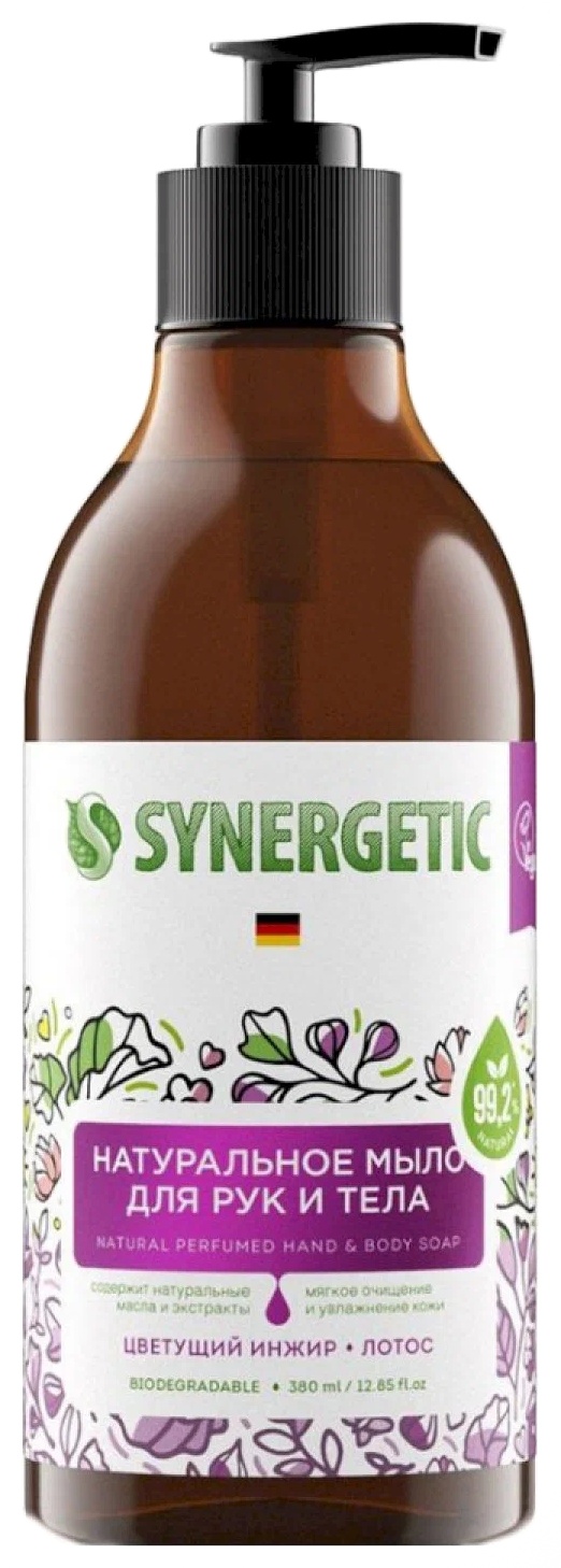 Жидкое мыло СИНЕРГЕТИК цветущий инжир и лотос 380мл