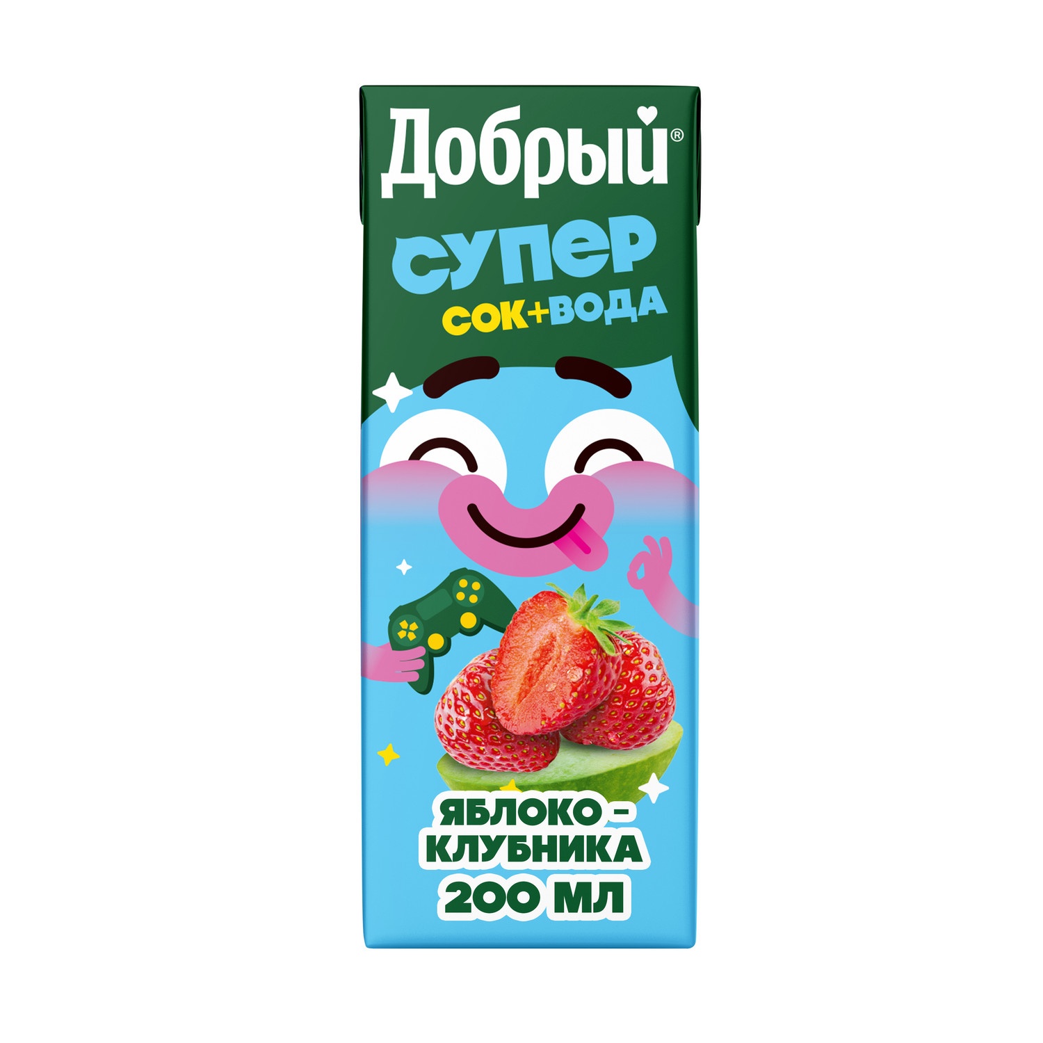 Сокосодержащий напиток ДОБРЫЙ Актив кид яблоко клубника 0.2л