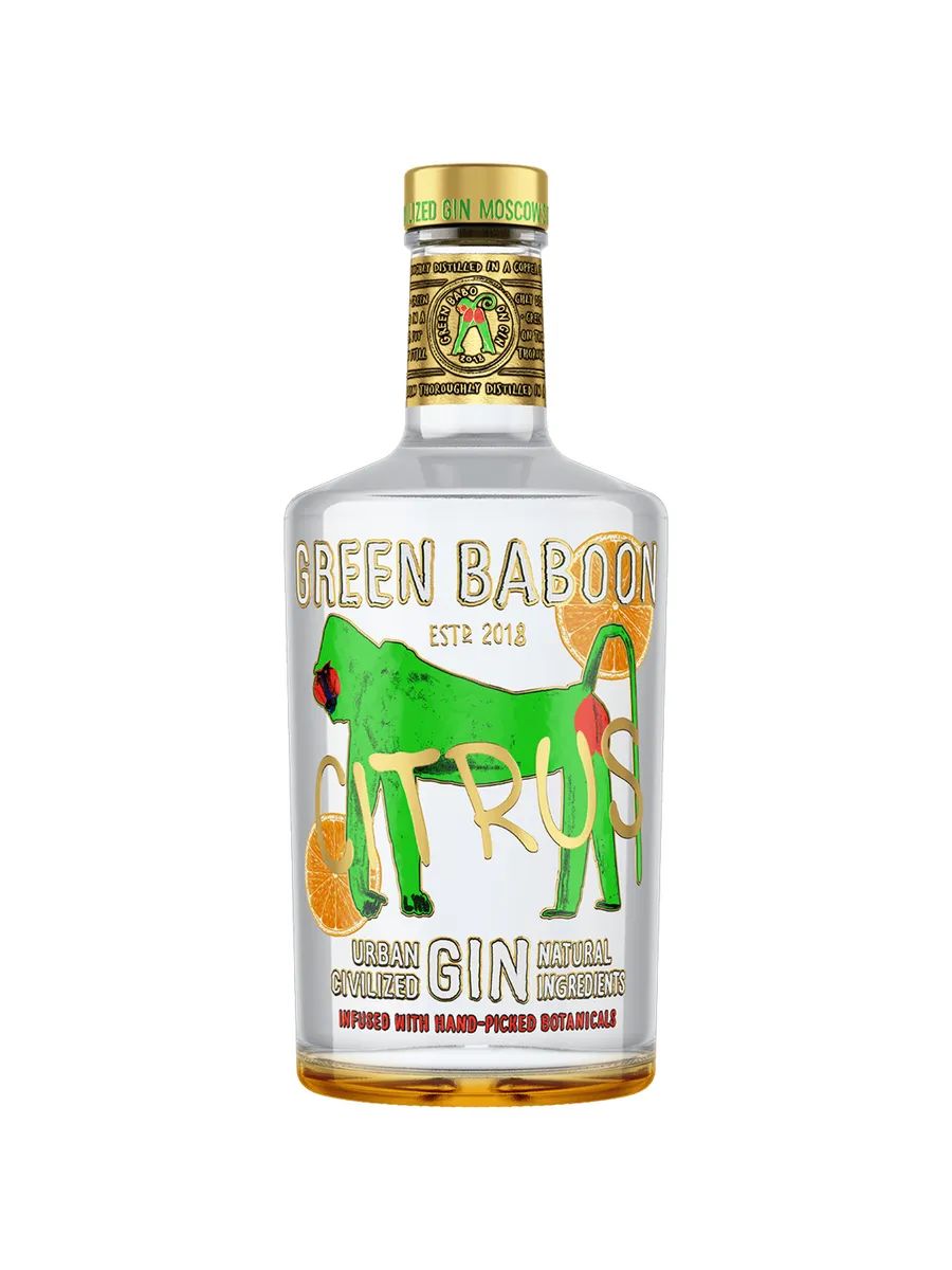 Джин ГРИН БАБУН Цитрус 40% ст/б 0.5л