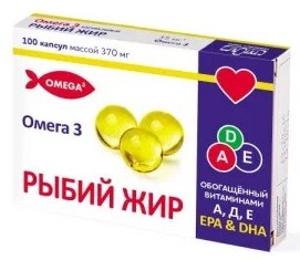 Рыбий жир ЛЮМИ обогащенный витаминами А Д Е 370мг №100