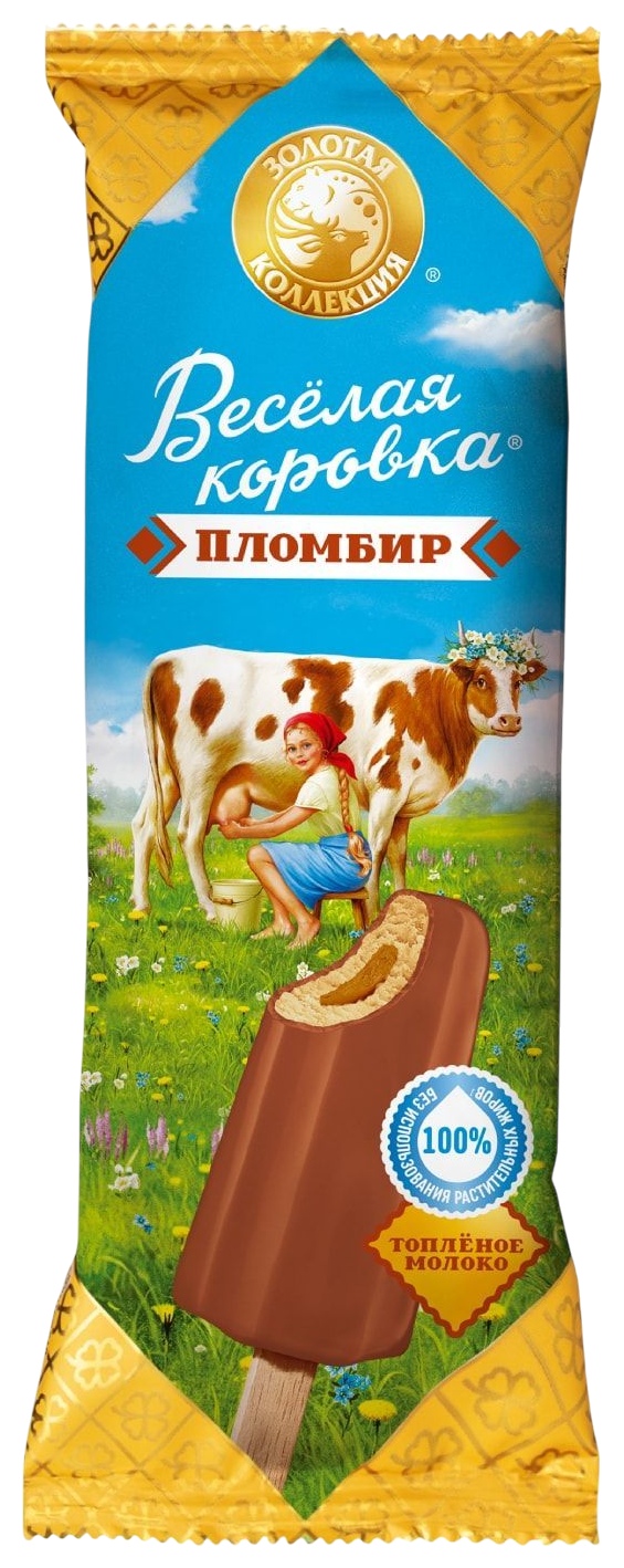 Мороженое ШИН ЛАЙН Веселая коровка карамель фундучное пралине эскимо бзмж 65г