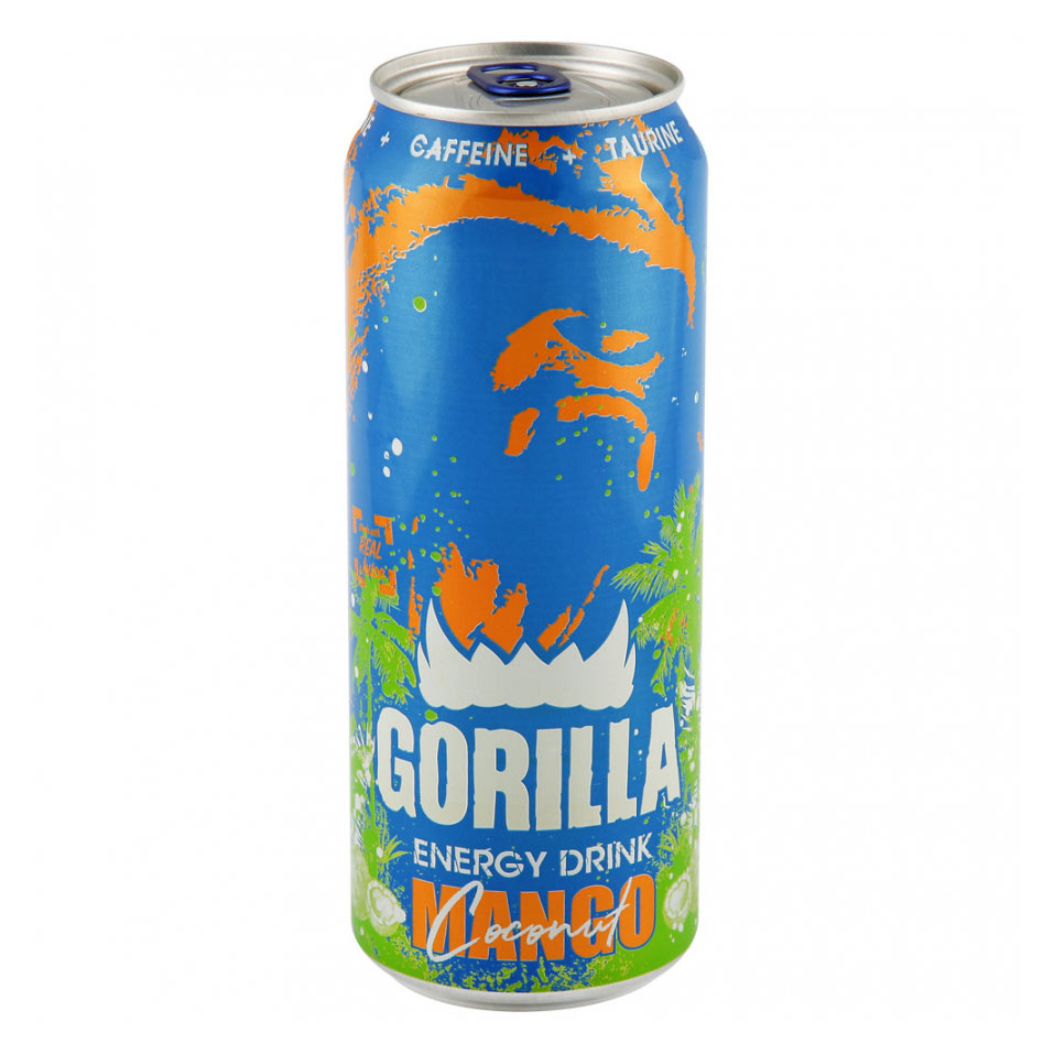 Энергетический напиток ГОРИЛЛА манго кокос ж/б 0.45л