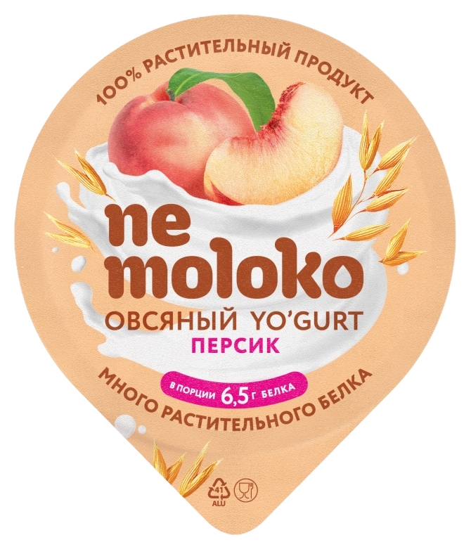 Йогурт овсяный НЕМОЛОКО персик 5% 130г