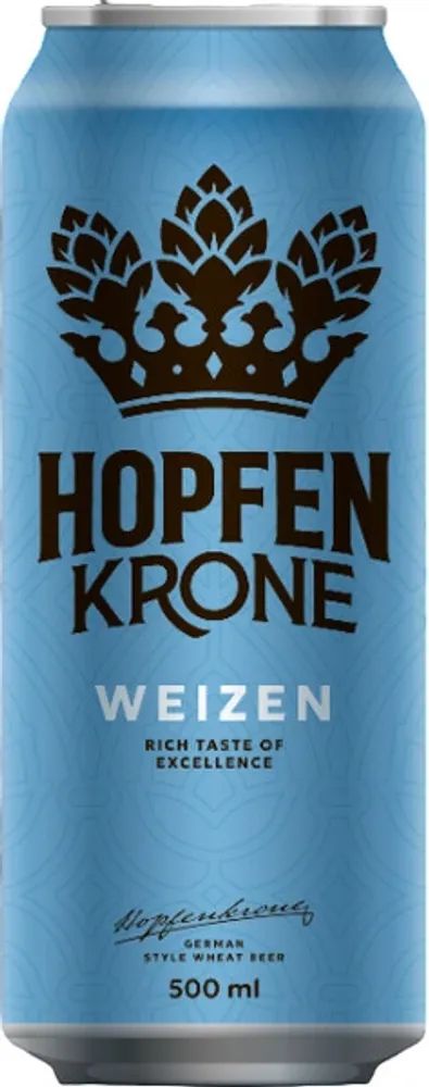 Пиво ХОПФЕНКРОНЕ Вайцен светлое нефильтрованное пастер 5.4% ж/б 0.5л