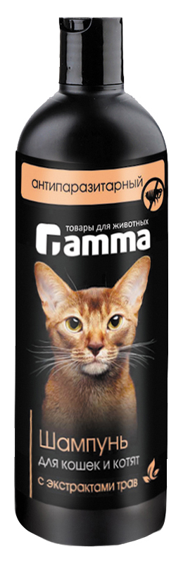 Шампунь ГАММА для кошек и котят антипаразитарный с экстрактом трав 250мл