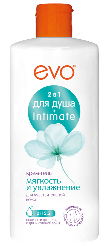 Гель-крем для душа и интимной гигиены ЭВО Мягкость и увлажнение 2в1 400мл