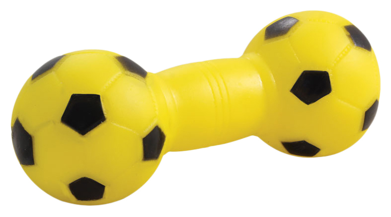 Игрушка для собак ТРИОЛ Гантель футбольная из винила 130мм