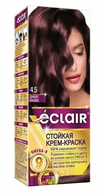 Краска для волос ЭКЛАИР Омега-9 Дикая вишня №4.5