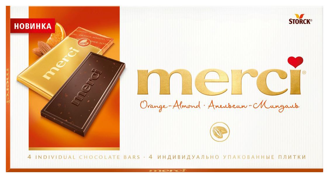 Шоколад МЕРСИ горький апельсин-миндаль 100г