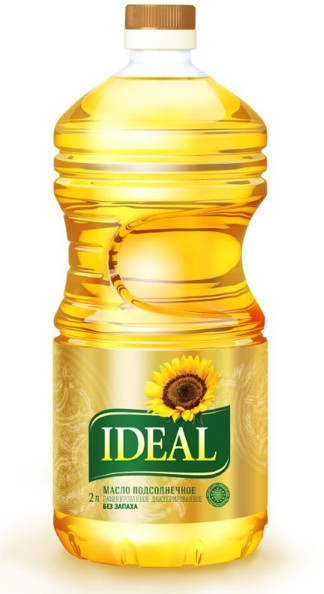 Масло подсолнечное ИДЕАЛ рафинированное 2л