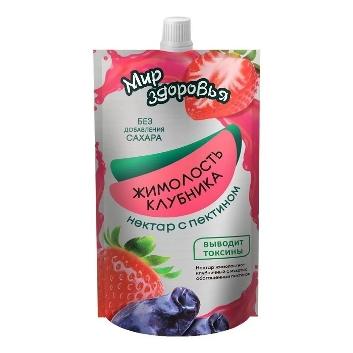Нектар МИР ЗДОРОВЬЯ жимолость клубника с пектином д/пак 0.3л