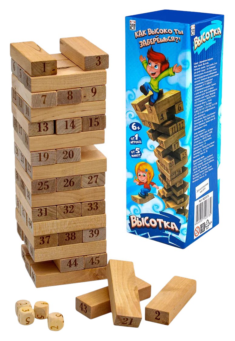 Деревянная игрушка РЫЖИЙ КОТ Башня высотка арт.ИД-0752