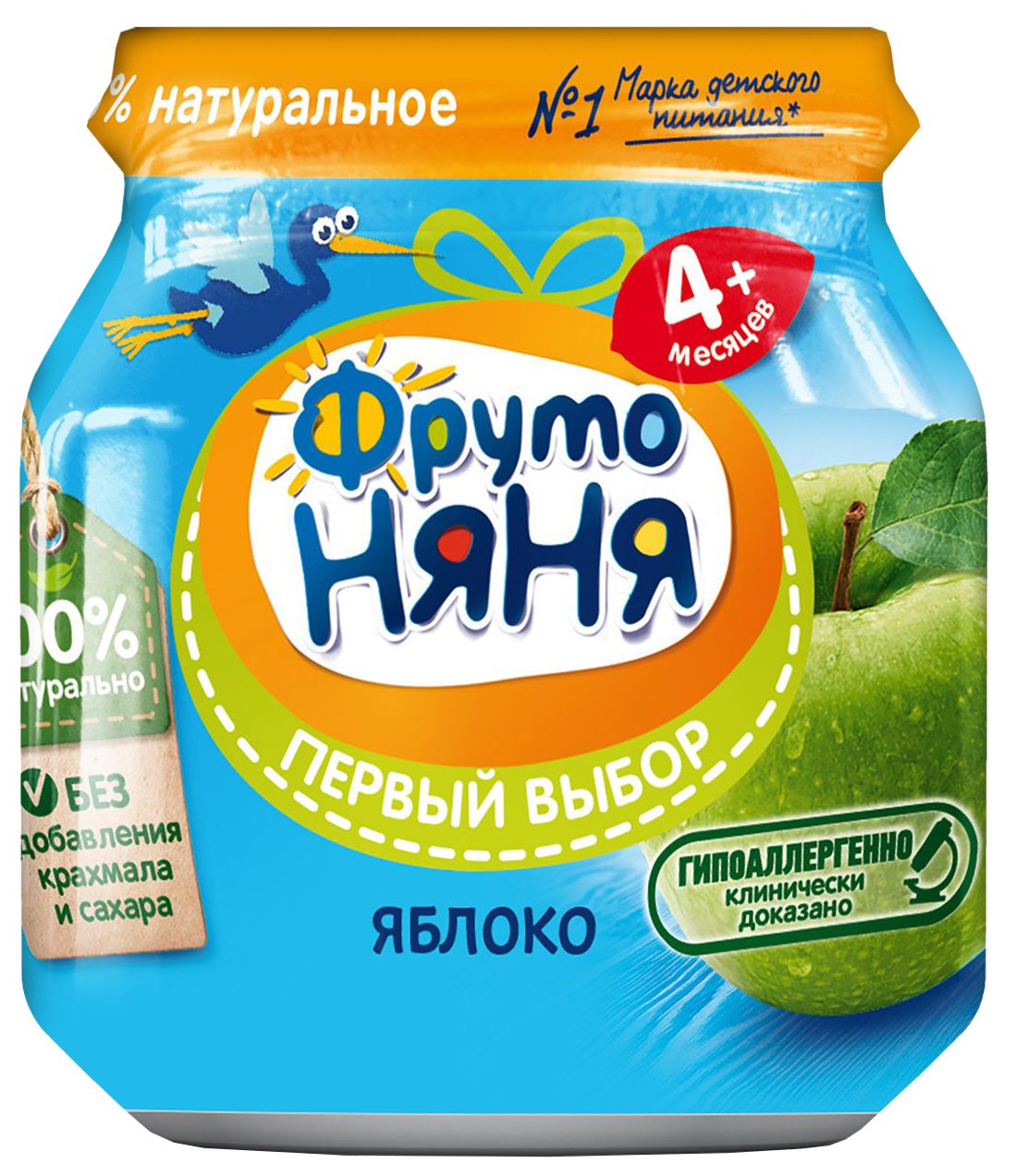 Пюре ФРУТОНЯНЯ яблоко натуральное ст/б 100г