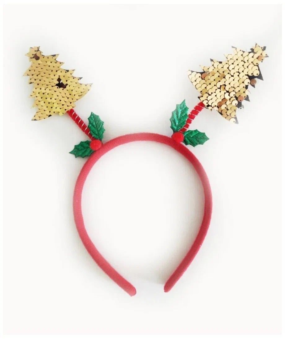 Ободок СФЕРА Елка на пружинках в ассортименте