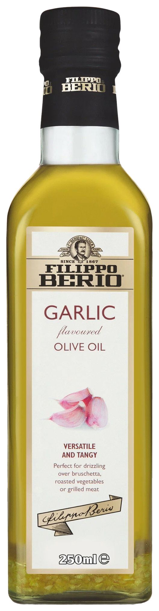 Масло оливковое ФИЛИППО БЕРИО экстра вирджин с чесноком ст/б 250мл