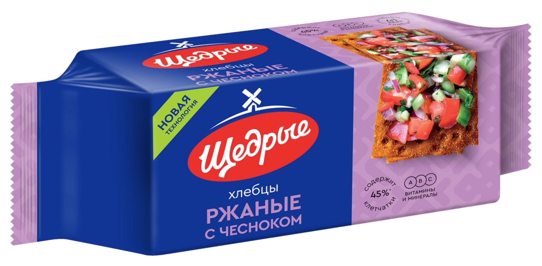 Хлебцы ЩЕДРЫЕ Ржаные с чесноком 100г