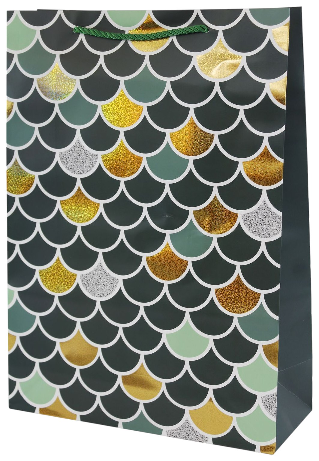 Пакет подарочный ТАМ-ТАМ Чешуя зеленый 30*12*42см арт.E8390L