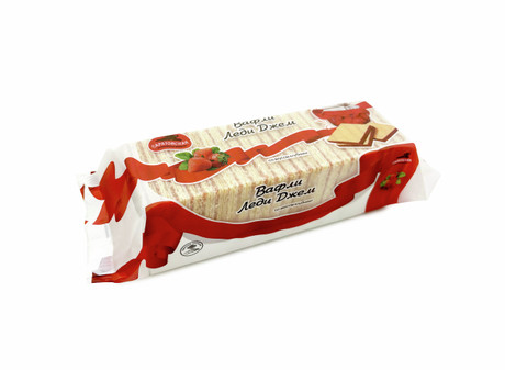 Вафли САРАТОВСКАЯ КФ Леди Джем со вкусом клубники 250г