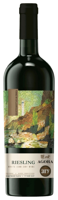Вино АГОРА Рислинг белое п/сух 10-12% ст/б 0.75л