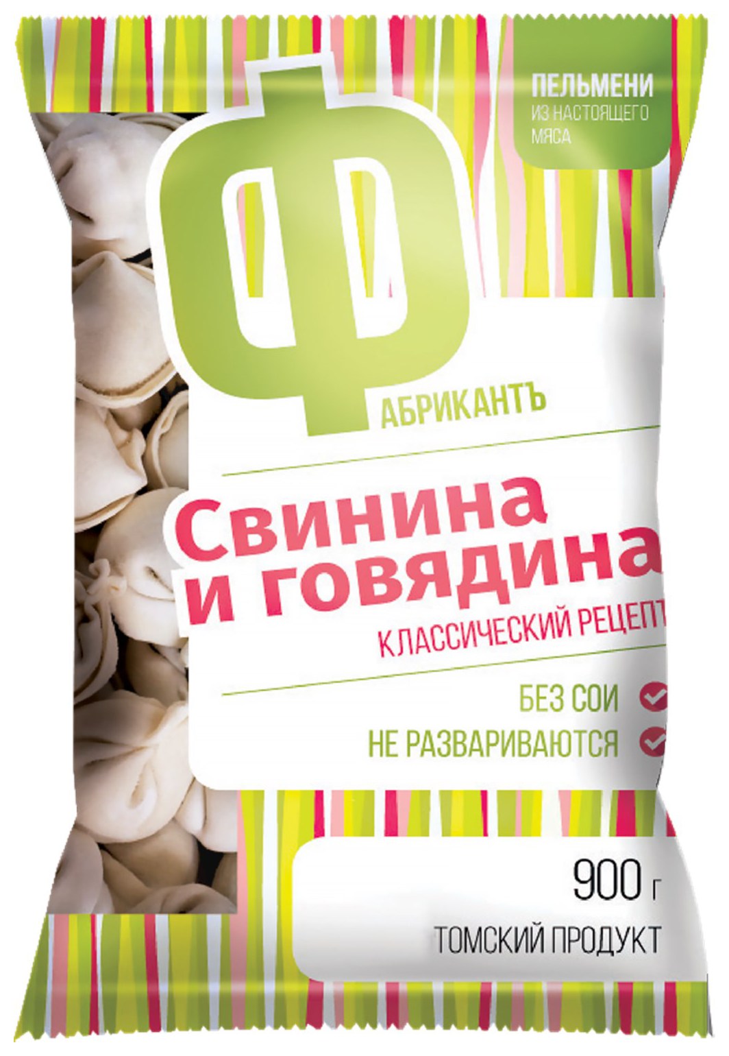 Пельмени ФАБРИКАНТЪ свинина и говядина 900г