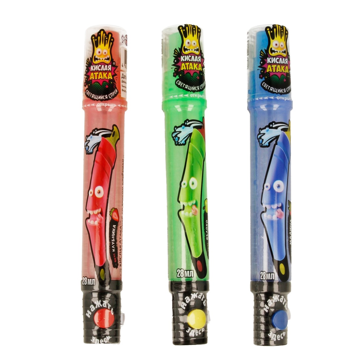 Конфета жидкая КИСЛАЯ АТАКА Спрей светящийся 28г