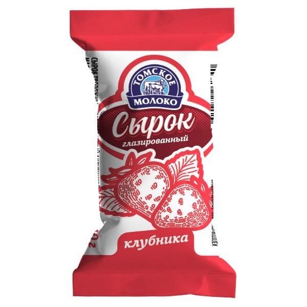 Сырок глазированный ТОМСКОЕ МОЛОКО с клубникой бзмж 23% 40г