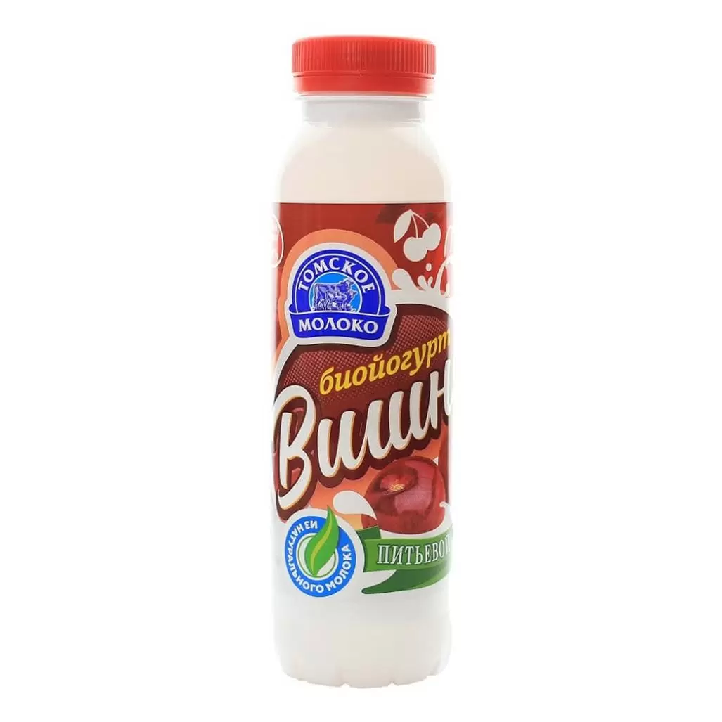 Биойогурт ТОМСКОЕ МОЛОКО вишня бзмж 2.5% 270г