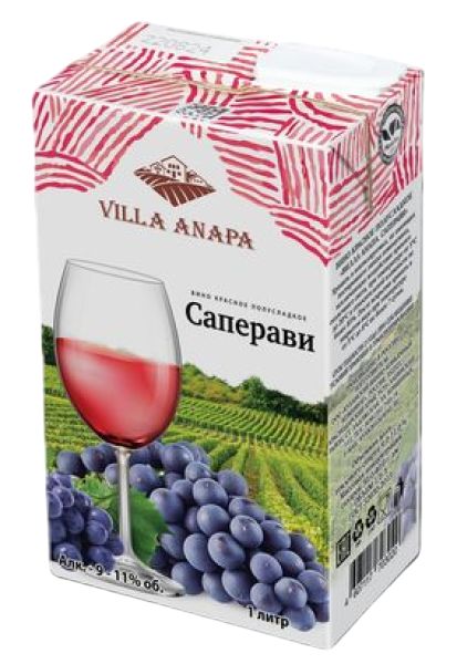 Вино ВИЛЛА АНАПА Саперави красное п/сл 9-11% т/пак 1л