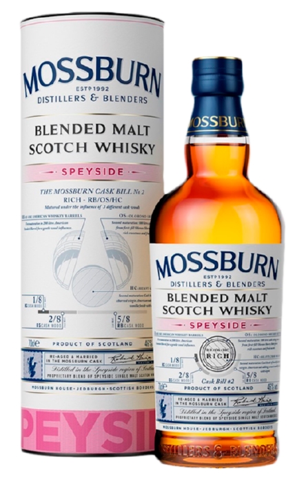 Виски МОССБЕРН Блендед Молт Скотч Спейсайд 3 года 46% ПК 0.7л