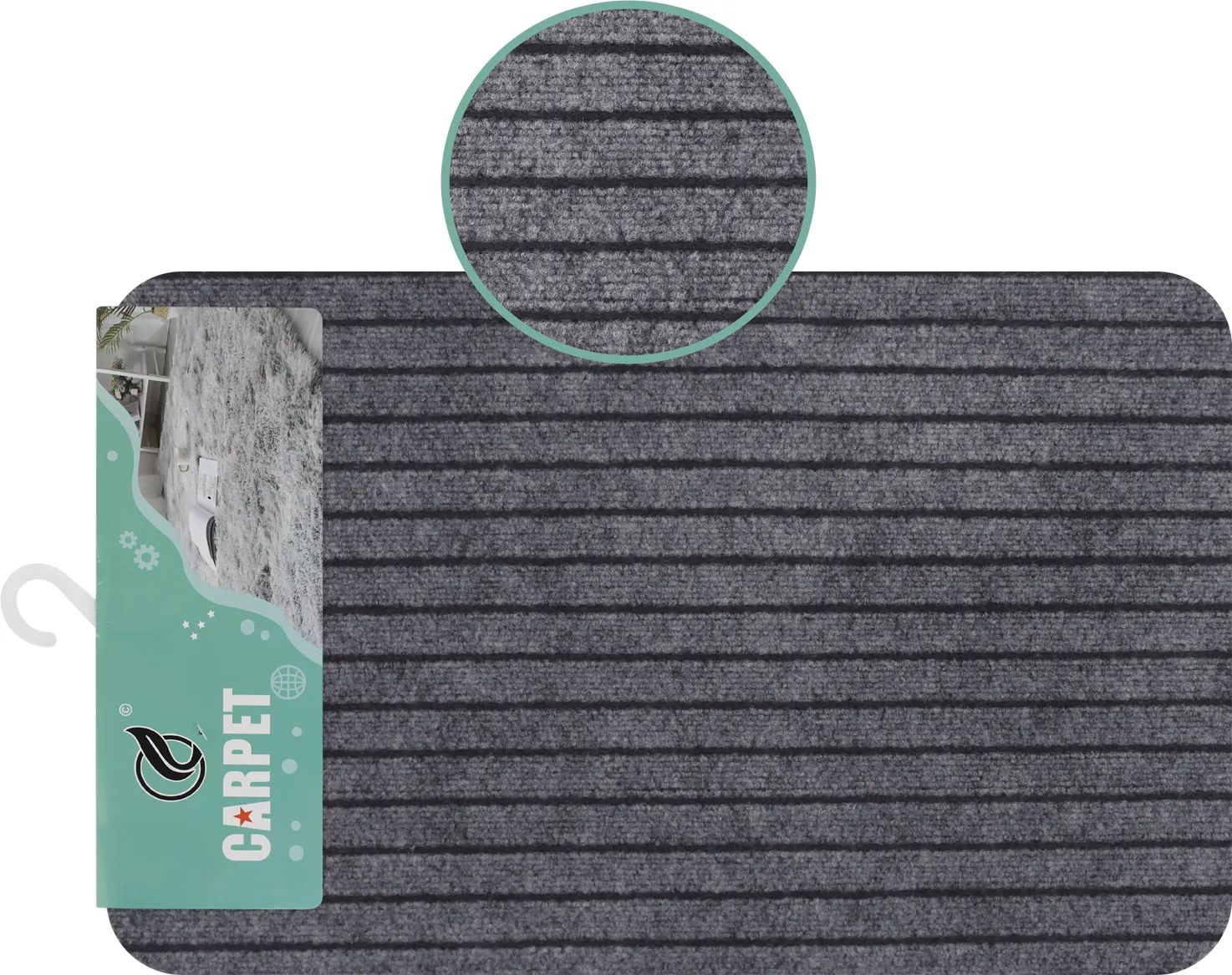 Коврик влаговпитывающий Полоска 48*78см серый арт.557