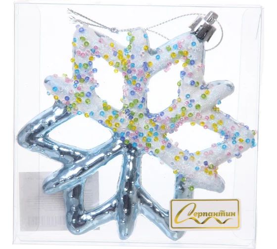 Елочная игрушка СЕРПАНТИН Зимняя снежинка цвет голубой