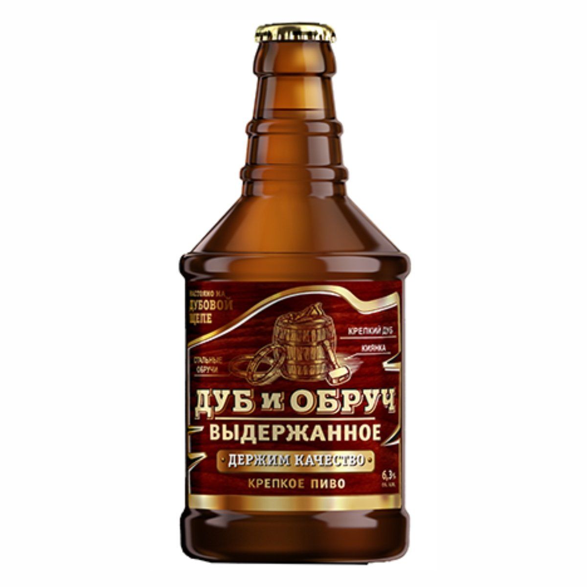 Пиво ДУБ И ОБРУЧ Выдержанное живое светлое 6.3% ст/б 0.45л