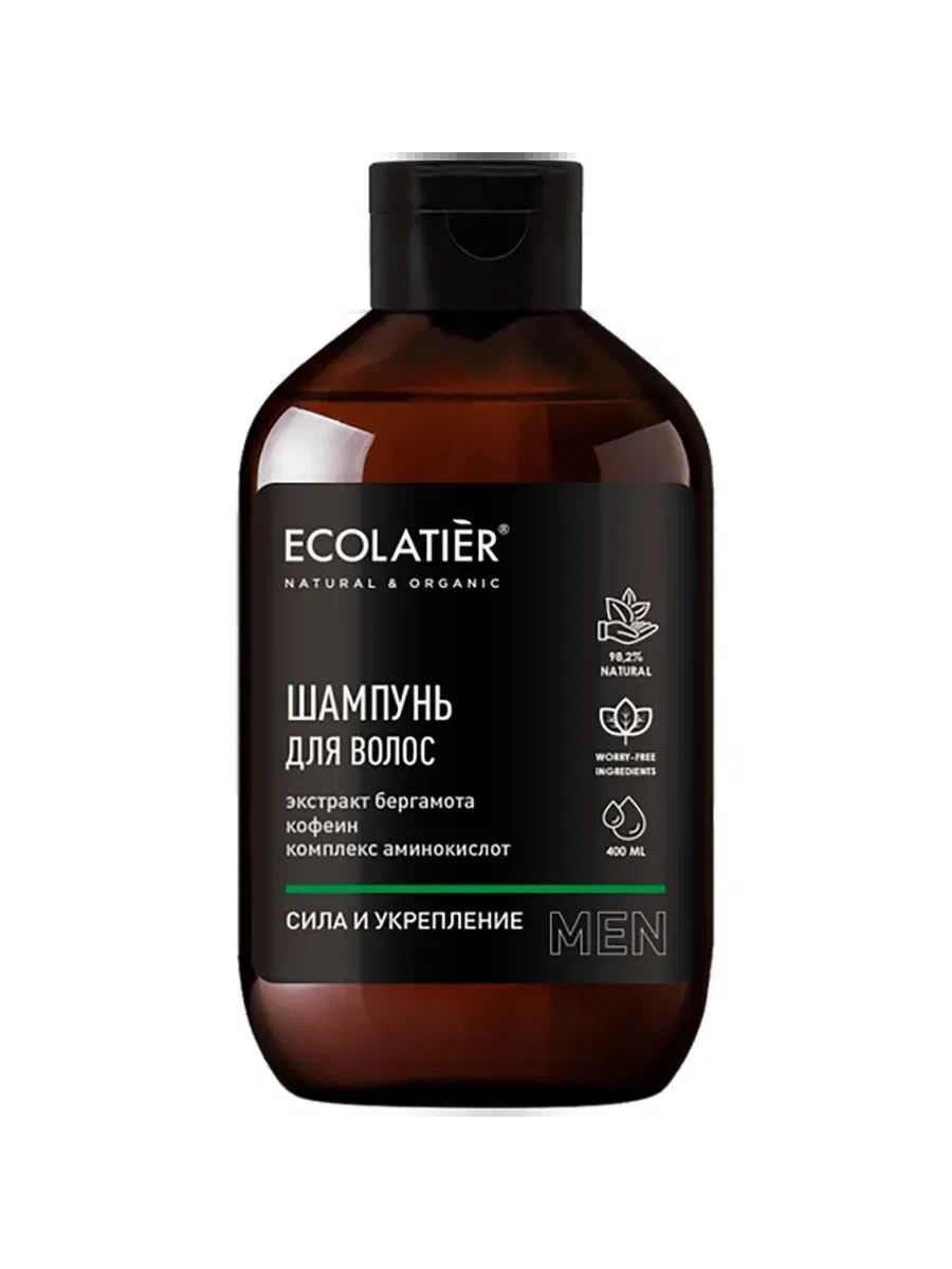 Шампунь ЭКОЛАТЬЕ Сила и укрепление для мужчин 400мл