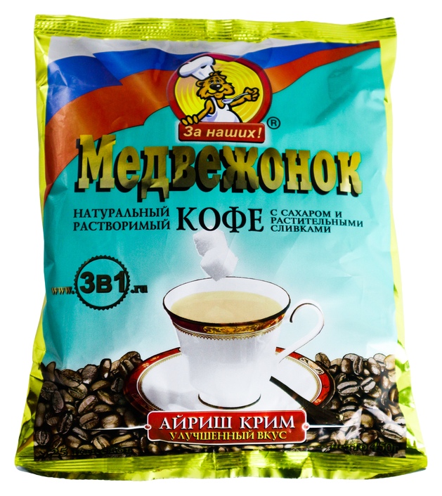 Кофе МЕДВЕЖОНОК Айриш крим растворимый 3в1 450г