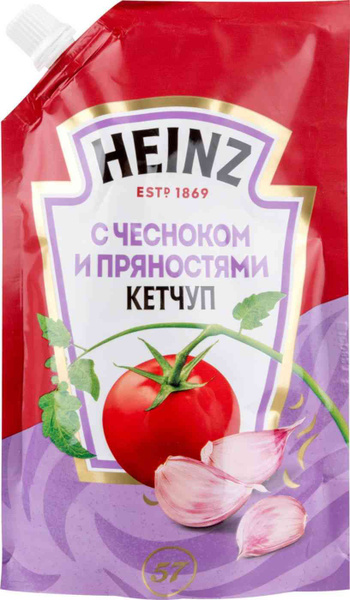 Кетчуп ХАЙНЦ С чесноком и пряностями д/пак 320г