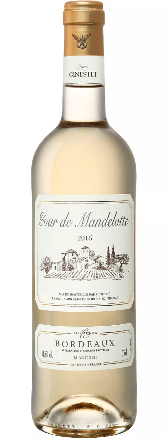 Вино ТУР ДЕ МАНДЕЛОТ Бордо белое сух 9-13% ст/б 0.75л