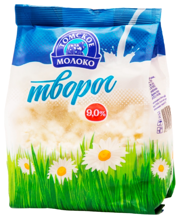 Творог ТОМСКОЕ МОЛОКО бзмж 9% пакет 500г