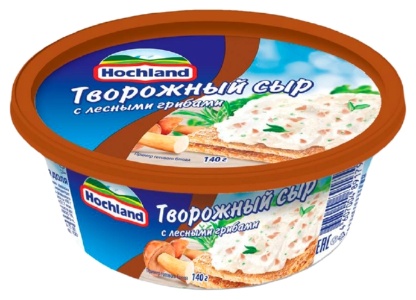 Сыр творожный ХОХЛАНД с лесными грибами бзмж 60% 140г